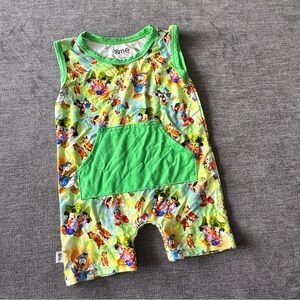 Disney Colorful Bamboo Cartoon Print Baby shortall Romper size 3-6 months